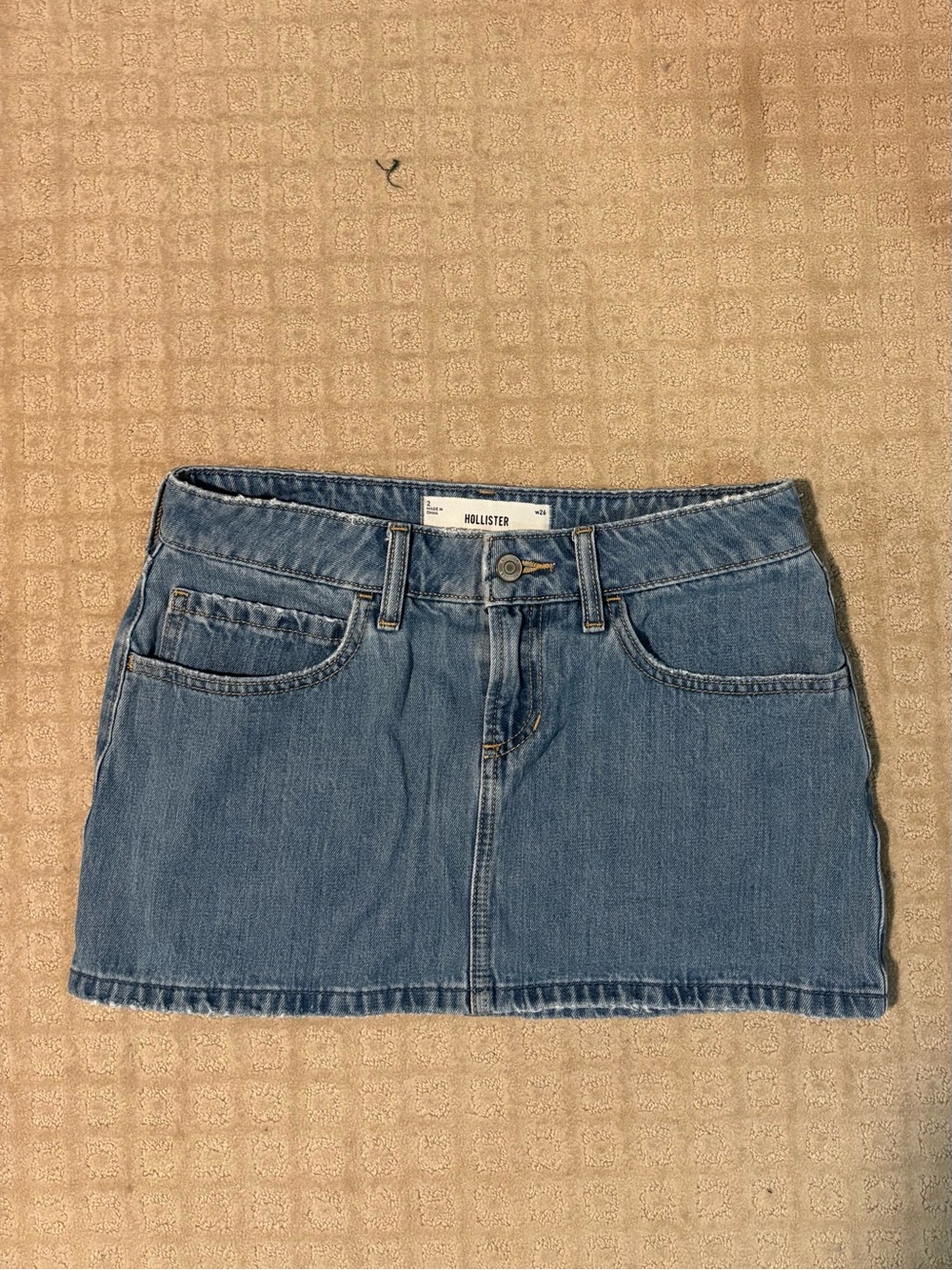 Hollister Blue Denim Mini Skirt with built-in shorts.